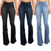 Jeans pour femmes 2024 Printemps / Été Pantalon taille haute Boot Cut pour femmes Mode Casual Slim Denim Pantalon évasé Plus Taille S-4XL
