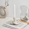 Candle Holders Aesthetic Knot Shape Candlestick Nordic Office Decor Handmade Ceramics Room Table Top Holder Wedding Ornaments