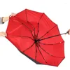Şemsiye otomatik katlanır çift katmanlı güçlü rüzgar geçirmez yağmur şemsiye erkek on kemik büyük iş güneş şemsiyesi kadınlar için erkekler