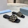 Top Designer Slipper Slide Flat Sandal Black Haftery Mule Mule Lady Flip Flops Summer Beach Suders