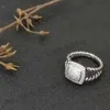 DY Pierścień Designer Hot Sprzedający Pierścienie zespołu Kobiety luksus skręcony dwa kolorowe perły vintage Pierścień 925 Srebrny srebrny dynamiczny Diamond Wedding Fashion Biżuter