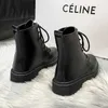 Сапоги 2023, осенне-зимние черные ботинки на платформе для женщин, модные повседневные ботильоны в стиле ретро, женские новые дизайнерские туфли из искусственной кожи, женские