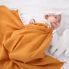 Couvertures en mousseline de coton pour bébé, couverture douce et respirante, confortable pour bébés filles et garçons QX2D