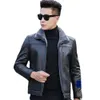 Haining Winter Heren Echt Lederen Kleding Bont Schapenvacht Slim Fit Jassen Seizoensgebonden Designer Jas MJ1Q