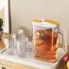 Bouteilles d'eau 2600ml Pichet froid Pichet de jus résistant à la chaleur Pratique et sûr Conteneur de stockage de boissons durables Bouilloire Set Théière