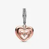 Charms 925 Sterling Silver Two-Tone Radiant Heart Dangle Charms Fit Original European Charm Armband Women Wedding Engagem278a