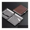 Other Home & Garden Other Home Creative And Fashionable Portable Leather Cigarette Cases Matic Hand Roll Mens Metal Clip Filtertipped Dhpda