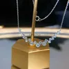 Chokers mode Ny produkt 1 Small Diamond Pendant Silver Necklace Female Shiny Crystal Clavicle Chain Chain Jewel Party Gift YQ240201