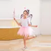 Party Decoration 3/4pcs Vuxna barn Fairy Costume Simulering Butterfly Wings Pointed pannband Wand Princess Girls Dress Up Halloween