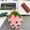 Nyckelringar Ring-förbehållare Keychain Car-Charm-Edent Lady's Bag Pendant Real Rex Fashing Toy Strawberry Trinket303a