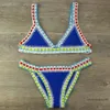 Bikini 2019 Ręcznie szydełkowane bikini dzianin patchwork kobiety stroje kąpielowe kantar kantar