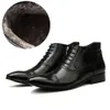 Czarne brogues oryginalne buty dla mężczyzn kostki Wysokiej jakości włoski typ męski sukienki skórzane krowi botki