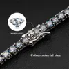 Vendita calda Catena da tennis Moissanite Argento sterling 925 placcato oro 3mm 4mm 1ct Catena da tennis Moissanite colorata rosso blu