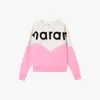 pull Isabel Marant femme designer patchwork pull français coton décontracté mode lettre col rond sweat à capuche polyvalent haut ample pull chaud veste à capuche