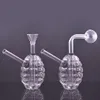 2 stijlen voor optie Glazen oliebrander Bong Waterpijp Waterpijpen met dikke Pyrex Clear Heady Recycler Dab Rig Handbongs voor roken Gereedschap met downstem-oliepot