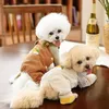 Dog Apparel Embroidered Pet Towel Warm Cozy Winter Clothes Padded Backpack For Small Dogs Cats Comfortable Thickened Stylish Soft