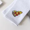 Skarpetki dla kobiet haftowe pizza moda kobieta wysoka gumowa sporty sprężyste kreskówka unisex skarpet hurtowa dziewczyna