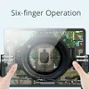 Spelkontroller H11 6 Finger Mobie Controller Kompatibel för PUBG Gamepad -surfplatta Trigger Handtag Portabla grepphandtag vänster och höger hand