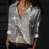 Damesblouses Lente Zomer Lange mouw V-hals Hoge kwaliteit Elegante tops Dames Chic Casual Damesoverhemden Blusas Mode Vakantiewerk