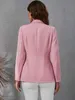 Giacca da donna rosa giacca a maniche lunghe giacca doppio petto slim fit per lady party formale donna top lavoro d'ufficio 240130