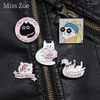 Broches de peintre abstrait David Meowie, épingle en émail, peinture à l'huile de chat personnalisée, Badge de revers de chaton Bowie, bijoux pour amis artistes