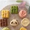 Bakgereedschap Panda Bamboe Mooncake-vorm Mid-Autumn Festival-vorm DIY Handdruk Fondant Decoraties Maancake
