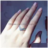 Bröllopsringar Princess Ring Teardrop Rings Set Top Fashion Sterling Sier Women Wedding Jewelry Cz Diamond With Original Box Drop Deli DHMP7