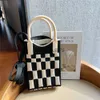 Shoulder Bags Fasion Knied Plaid Women andbags Designer Woolen Small Tote Bag Casual Woven Soulder Crossbody Sopper Purse 2023H2421