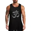 Herren Tank Tops OM Yoga Spirituelles Symbol im Distressed Style Top Sommer 2024 Bodybuilding T-Shirt Gym Zubehör Herren