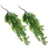 Decorative Flowers 2 Pcs Artificial Plant Wall Hanging Fake Decor Plants Faux Decorations Simulated Ferns