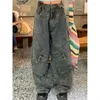 Dames Jeans Straat Cargo Vrouwen Grote Zak Oversized Losse Vrouwelijke Denim Broek 2024 Herfst Winter Hip Pop Retro Dame Wijde Pijpen broek