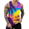 Canotte da uomo Estate stile hawaiano stampate in 3D Casual Holiday Landscape T-shirt sportive Moda Streetwear Gilet senza maniche