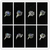 Bagues de cluster main 925 argent incrusté de labradorite naturelle pour dame T9048