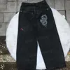 Мужские джинсы, уличная одежда JNCO Y2k, хип-хоп, мультяшный графический принт, винтажные мешковатые черные брюки, мужские и женские широкие брюки с высокой талией