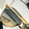 Óculos de sol piloto de metal dourado, lentes gradientes cinza, tons masculinos, sonnenbrille, óculos de sol uv400 com caixa