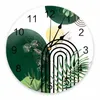 Wall Clocks Bohemian Abstract Watercolor Leaves Printed Clock Modern Silent Living Room Home Decor Hanging Watch