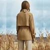 Women's Trench Coats 2024 Spring/Autumn Long Sleeved Tops Double Breasted Short Trench Vintage Ladies Clothing