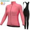 Tracksuits dos homens 2024Women Rosa Long Seve Jersey Define Inverno Ciclismo Roupas Ao Ar Livre RidingRopa Ciclismo Velveteen Bike JacketsH24212