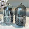 Storage Boxes Brushes Makeup Cosmetic Rotating 360 Container Desktop Lid With Box Vanity Clear Holder Brush For Up Bathroom Make