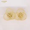 Earrings SUNNESA Geometry Thin Flower Big Clip Earrings Luxury Dubai Jewelry Golden African Irregular Earrings for Women Party Gift