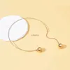 Chokers 2022 New Round Ball Long Pendant Round Necklace For Women Korean Simple Temperament Appronsation Cool Personality Jewelry Gift YQ240201