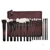 Makeup Brushes Brand Best Quality 18Pcs/Set Brush With Pu Bag Makeup Professional For Powder Foundation B Eyeshadow Eyeliner Blending Dhyuz