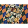 Pulls pour femmes Automne Hiver Femmes Vintage Argyle Plaid Pull Dessin Animé Modèle Mode Tricoté Col Haut Baggy Harajuku Femme Pull