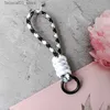 Keychains Lanyards Creative Flätad Lanyard Keychain för telefonfodral Kvinnor Anti Lost Knot Rep Strap Car Key Chains Diy Accessories Fashion Keyring Q240201