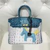 2024 Designer -Bag Cowide Platin -Frauen Handtasche Fashion Kombination Farbe Krokodilknochenmuster Cowhide Kontrast Farbe 19cs