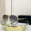 Óculos de sol piloto de metal dourado, lentes gradientes cinza, tons masculinos, sonnenbrille, óculos de sol uv400 com caixa