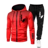 Men's Tracksuits High Quality Jacket Winter Clothing Sweatpants Casual Sportswear Set Printed Hoodie Sweatshirt Woolen Zipper