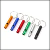 Keychains & Lanyards Metal Whistle Keychains Portable Self Defense Keyrings Rings Holder Car Key Chains Accessories Outdoor Cam Survi Dhvah