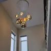 Kolye lambalar Modern Cam Lav LED Işıklar Oturma Odası Yatak Odası Dekorasyon Tavan Lambası Ev Dekoru Asma Avize
