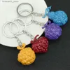 Keychains Lanyards One Piece Metal Keychain Accessories Anime Luffy Ace Law Devil Fruit Keyring Pendant Key Holder Car Chaveiro Charm Llaveros Toys Q240201